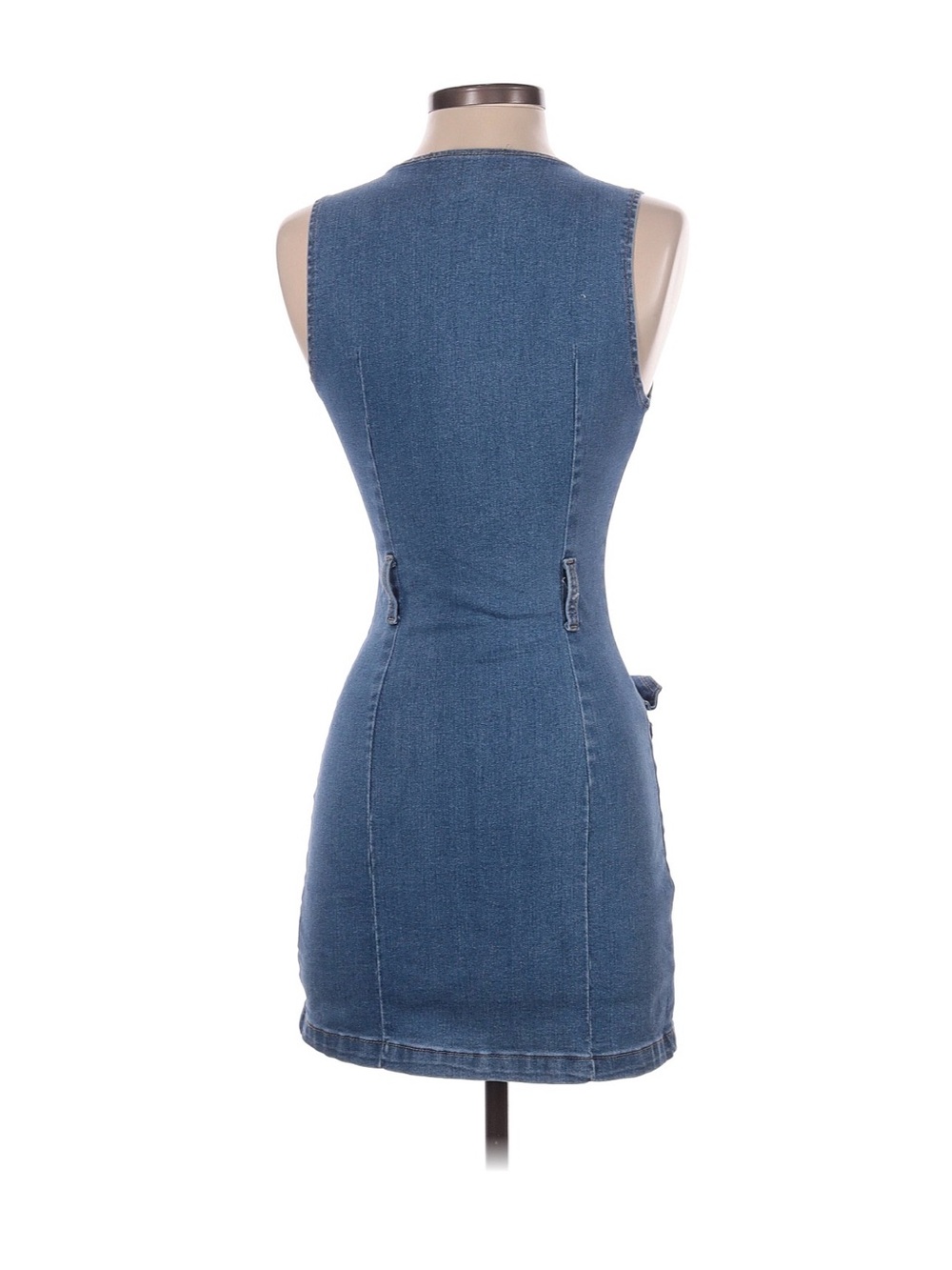 Rewash Blue Denim Zip-Front Belted Mini Dress - Picture 5 of 5